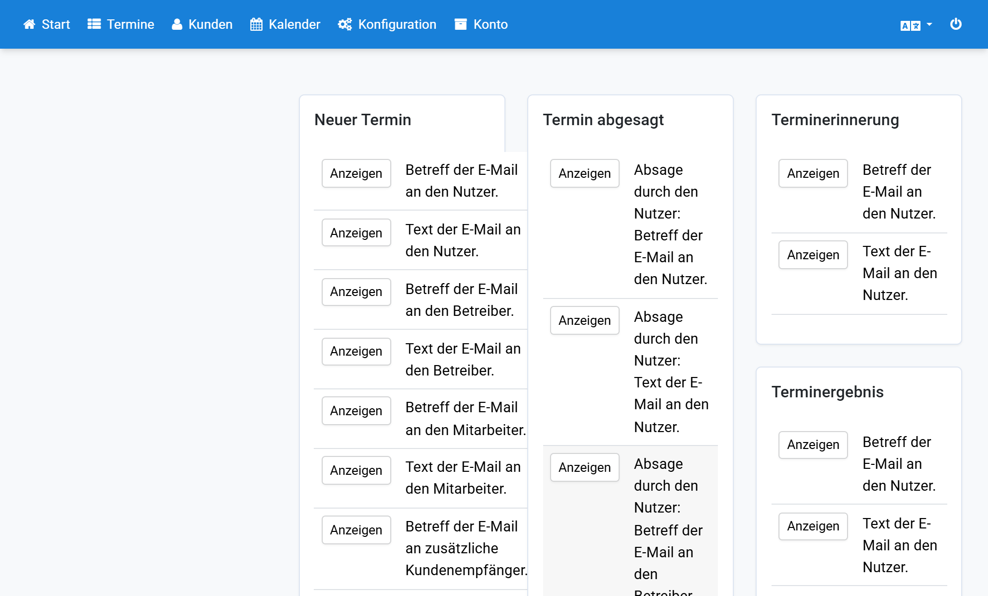 Under frequently searched texts, show Email text to the user