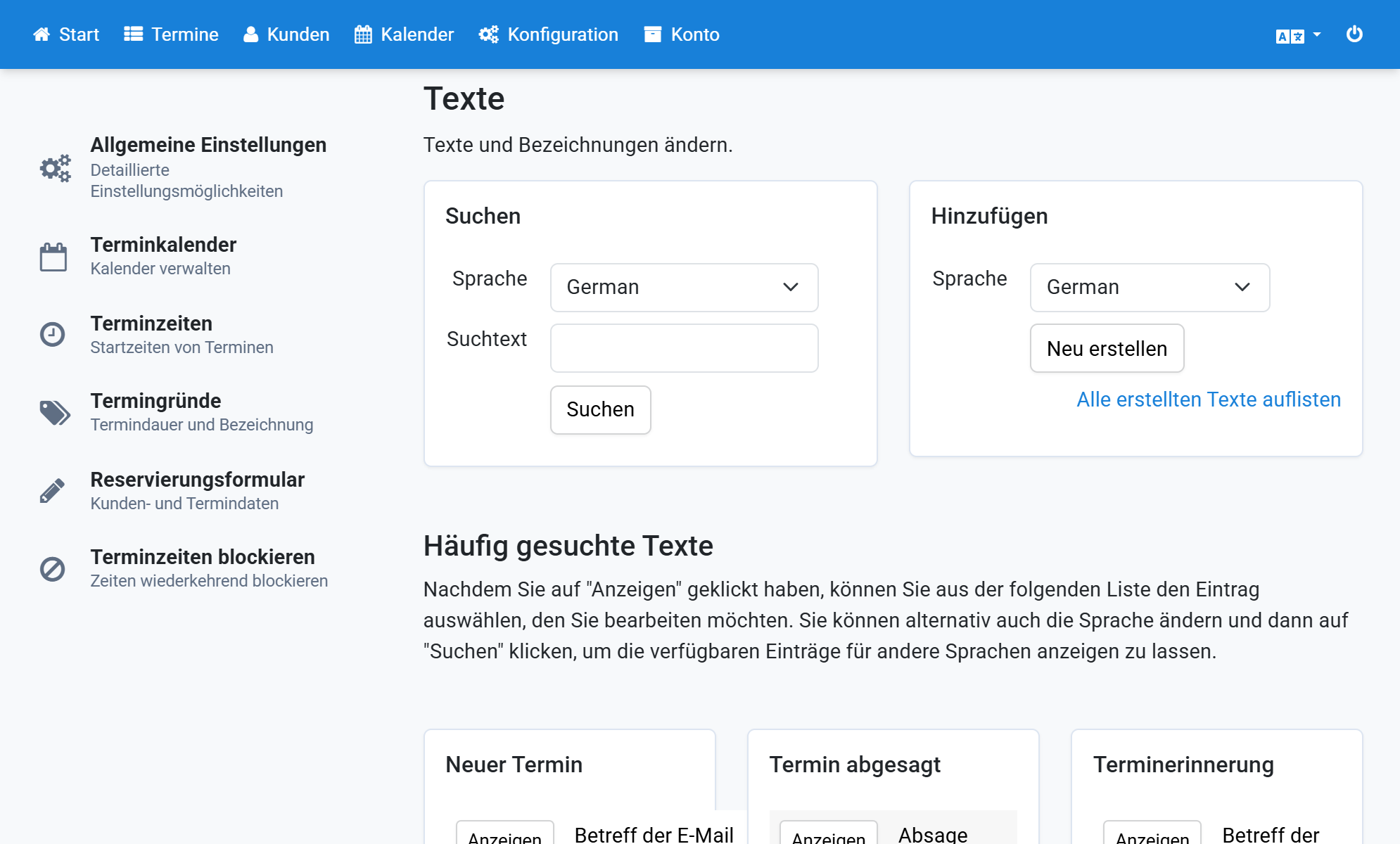 Select English and click Create new