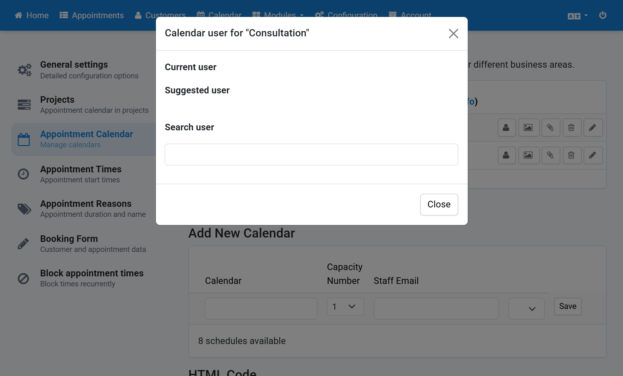 Possible users for this calendar are suggested