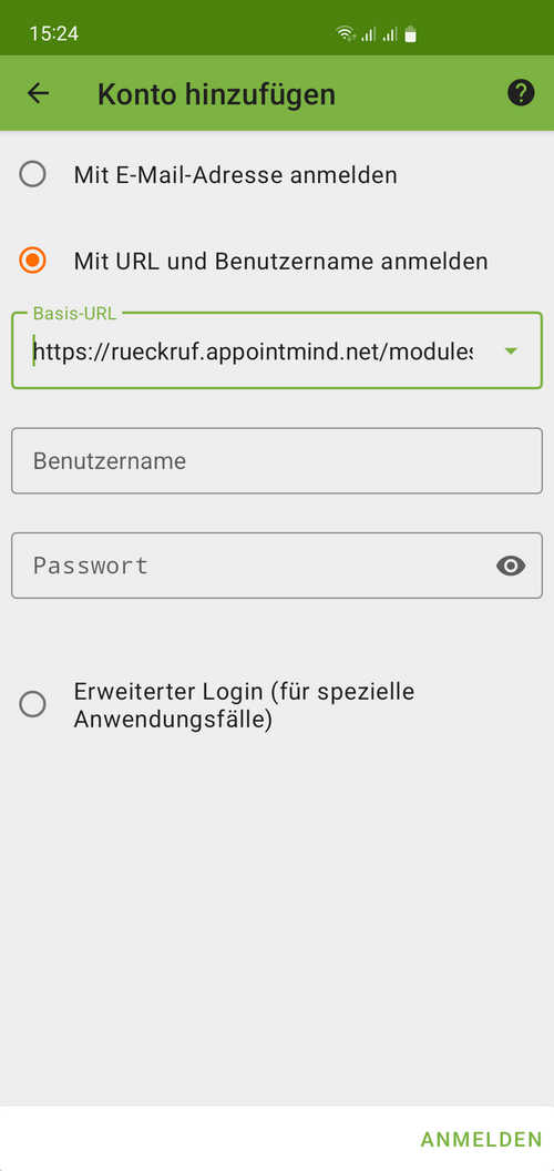 Paste the URL into DAVx5