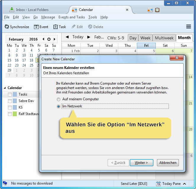 2. Select On the Network