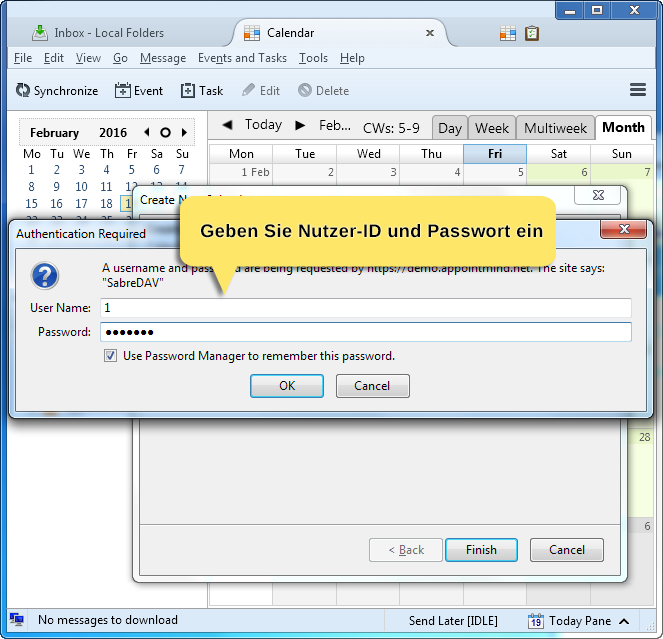 5. Finally enter the user ID and your password