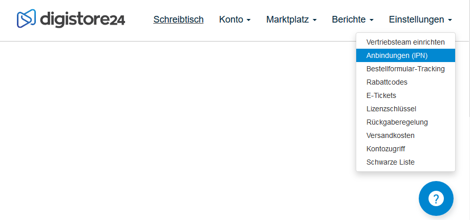 Select Settings / Integrations (IPN)