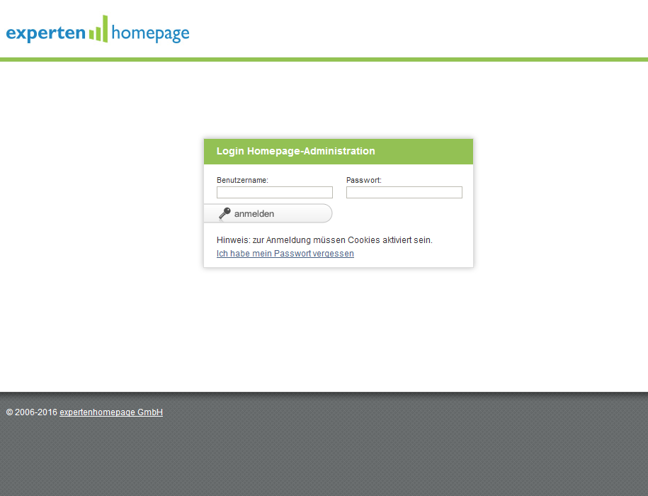 Log in to expertenhomepage