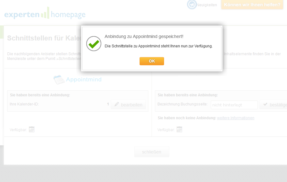 Confirm the success message by clicking OK