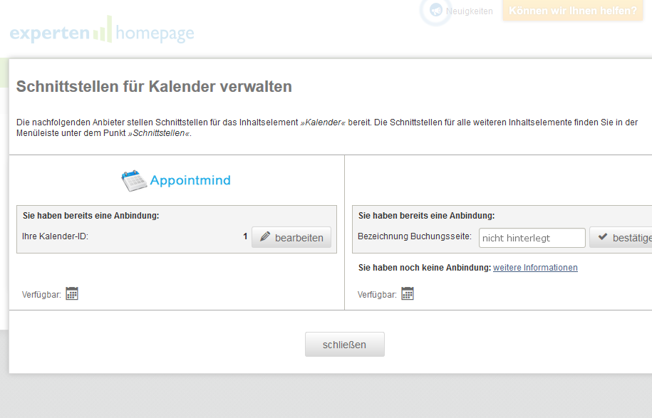 Click Schließen