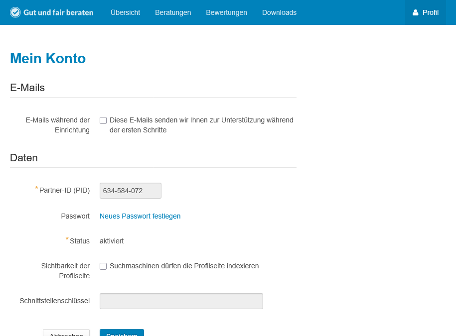 Select and copy the partner ID