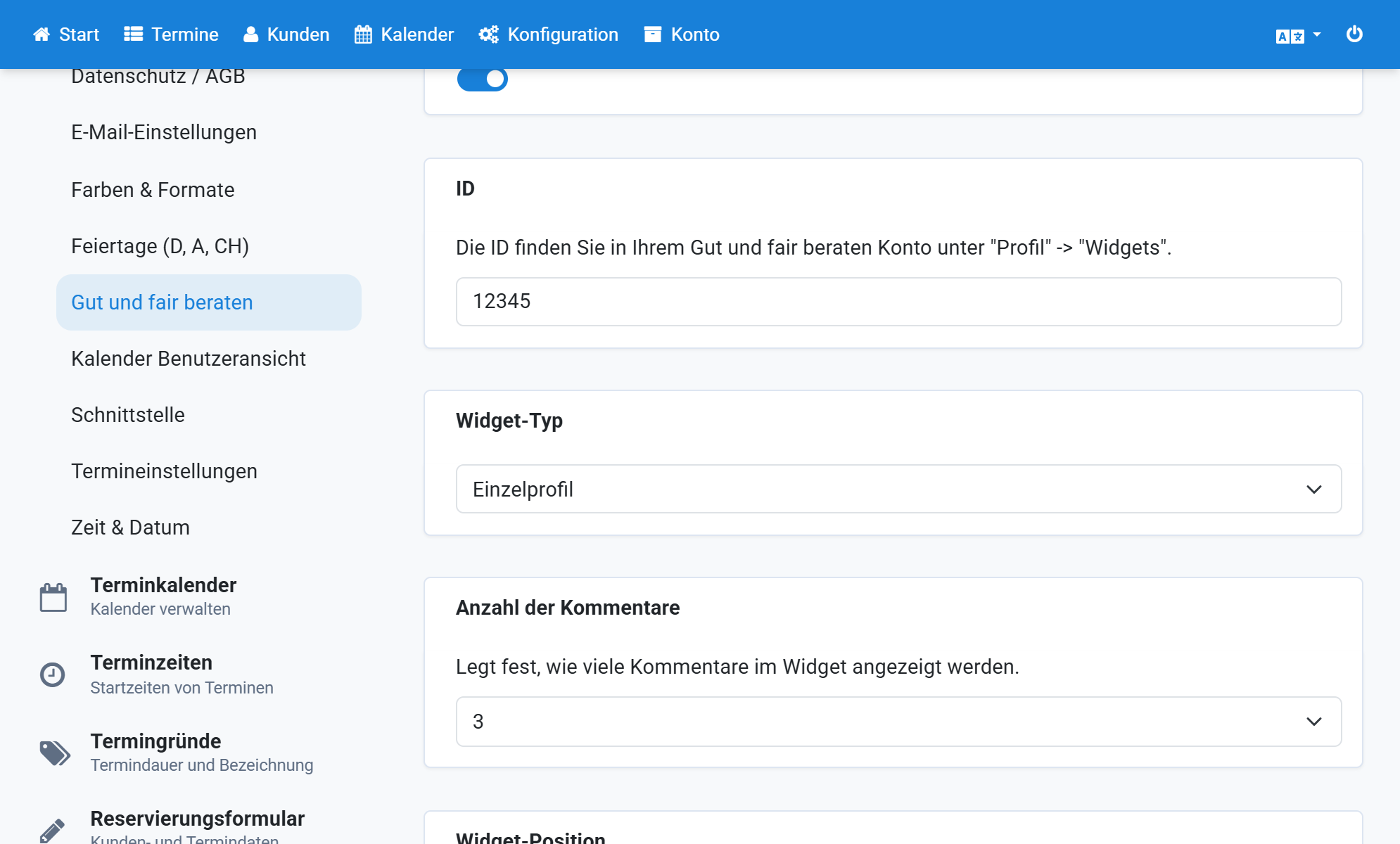 In most cases, choose Single profile as widget type