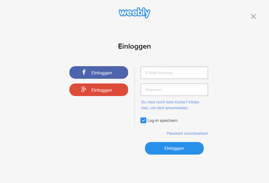 Log in to Weebly