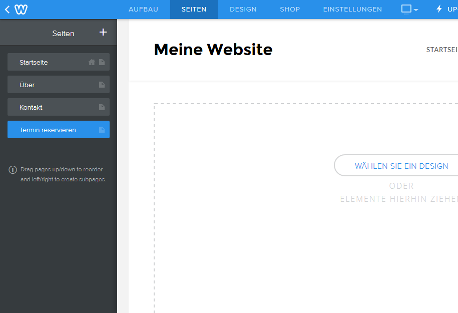 Click Aufbau in the navigation bar