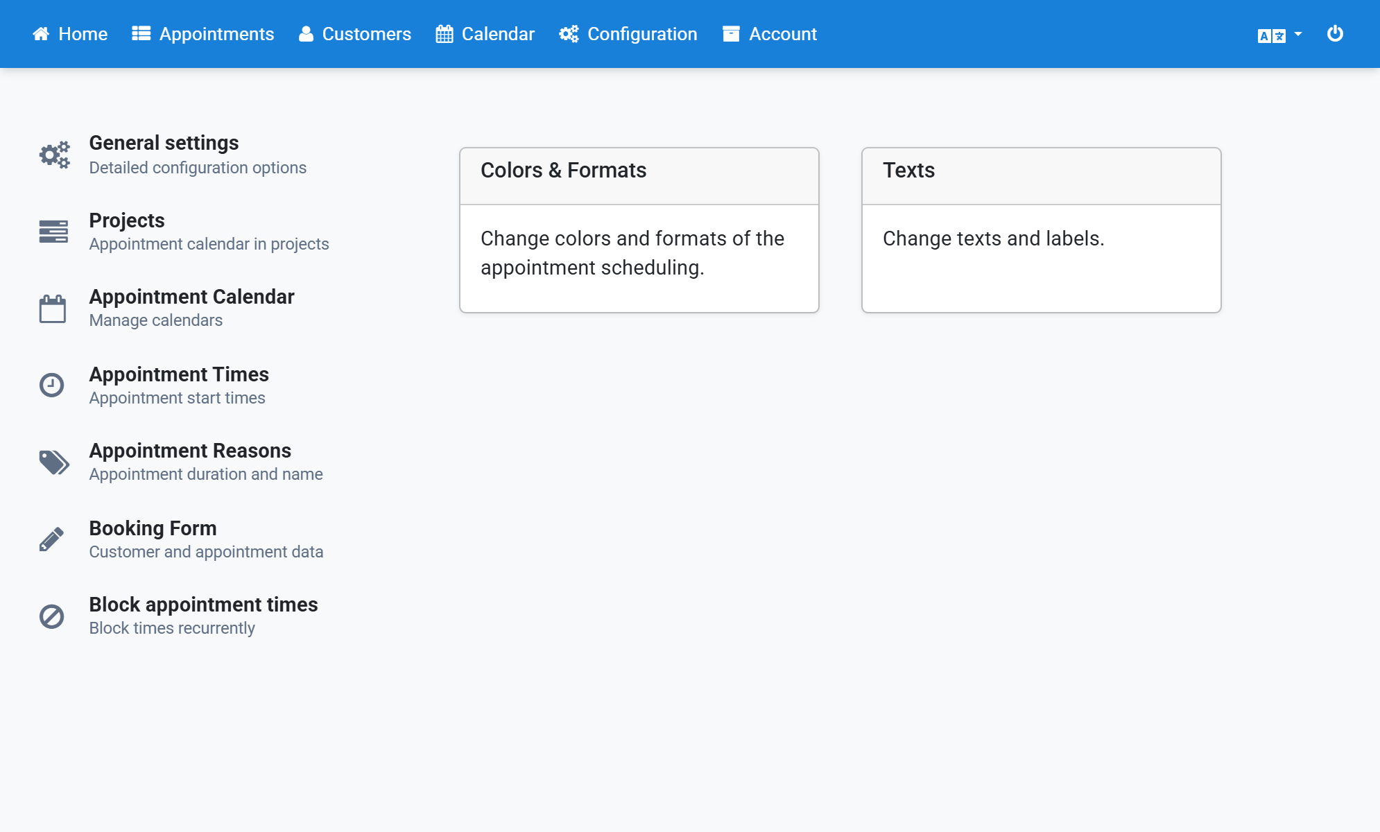 Click Appointment Calendar in the subnavigation bar